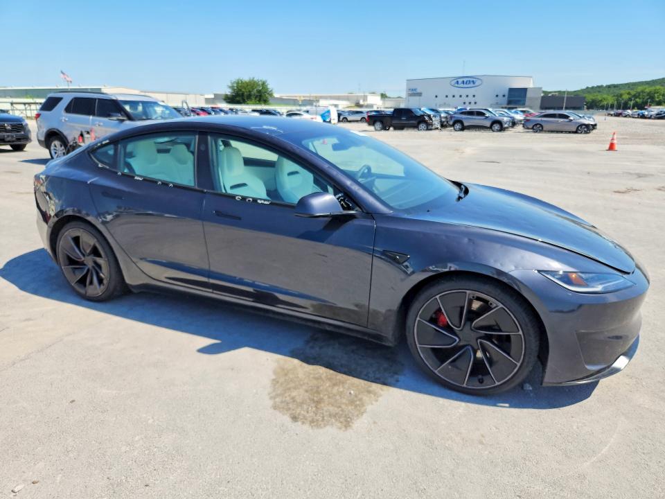 2025 Tesla Model 3 VIN 5YJ3E1ET5SF983365 COPART salvage auction — HAIL, Ok - Cert Of Title-Salvage, sold $18,700 on 2026-07-22 (photo 4)