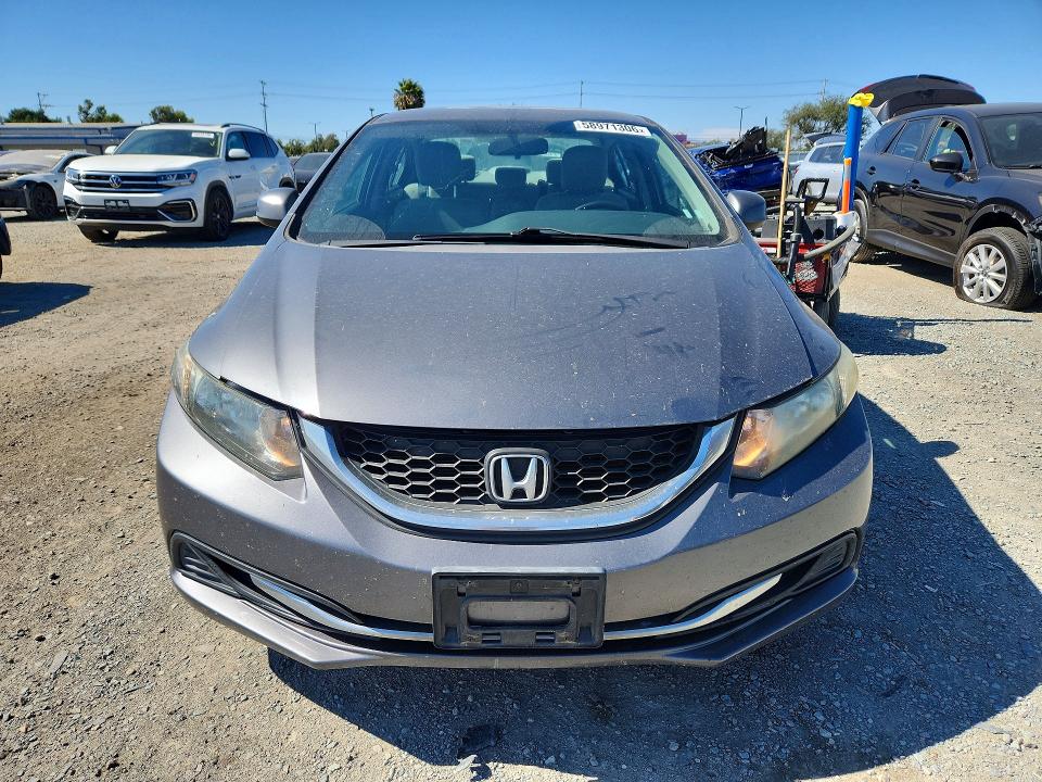 2013 Honda Civic VIN 19XFB2F56DE215379 COPART salvage auction — REAR END, Ca - Salvage Certificate, sold $2,950 on 2026-07-02 (photo 5)
