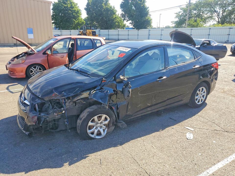 2013 Hyundai Accent VIN KMHCT4AE1DU448912 COPART salvage auction — FRONT END, Oh - Cert Of Title-Salvage, sold $80 on 2026-07-15 (photo 1)