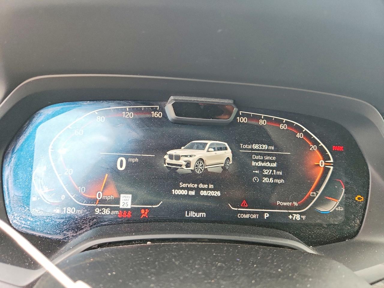 2021 BMW X7 VIN 5UXCW2C03M9E78709 COPART salvage auction — Front End, St - Salvage Title, sold $26,500 on 2026-07-08 (photo 9)