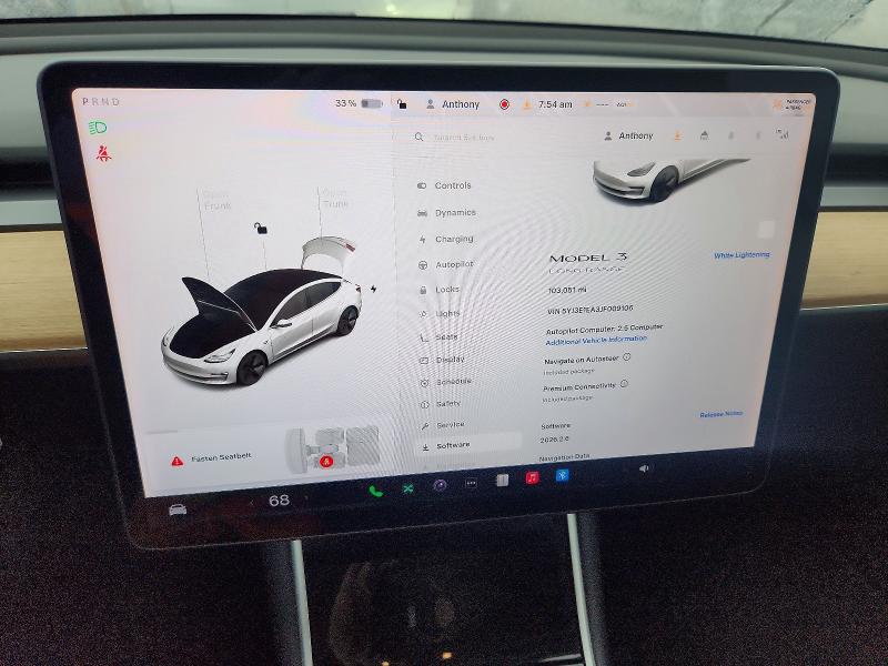 2018 Tesla VIN 5YJ3E1EA3JF009106 COPART salvage auction — FRONT END, Ca - Salvage Certificate, sold $5,500 on 2026-07-02 (photo 9)