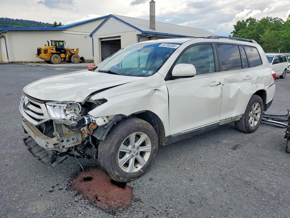 2012 Toyota Highlander VIN 5TDBK3EH7CS149235 COPART salvage auction — FRONT END, Pa - Certificate Of Salvage, sold $2,550 on 2026-07-14 (photo 1)