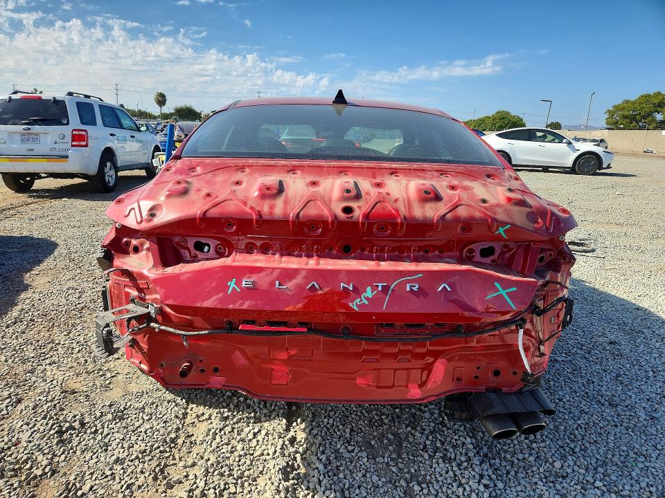 2023 Hyundai Elantra VIN KMHLR4AF7PU380675 COPART salvage auction — REAR END, Ca - Salvage Certificate, sold $5,500 on 2026-07-24 (photo 6)