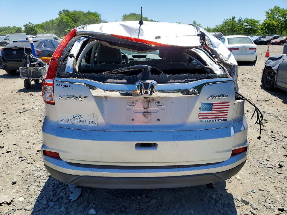 2016 Honda VIN 2HKRM4H31GH649529 COPART salvage auction — REAR END, Md - Cert Of Salvage > 75% Damage, sold $5,200 on 2026-07-02 (photo 6)