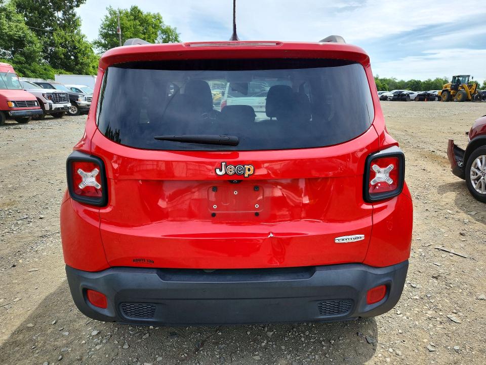 2016 Jeep Renegade VIN ZACCJABT6GPD08141 COPART salvage auction — REAR END, Pa - Cert Of Title (P), sold $775 on 2026-08-17 (photo 6)