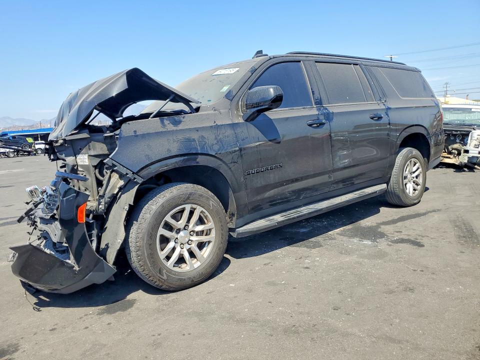 2023 Chevrolet Suburban VIN 1GNSKEKD5PR108689 COPART salvage auction — FRONT END, In - Dis/Dlr/Exp Only Clean Title (P), sold $8,200 on 2026-08-19 (photo 1)
