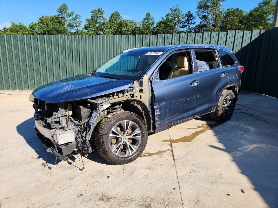 2016 Toyota Highlander VIN 5TDKKRFH5GS502692 COPART salvage auction — SIDE, Sc - Cert Of Title-Salvage, sold $5,600 on 2026-07-30 (photo 1)