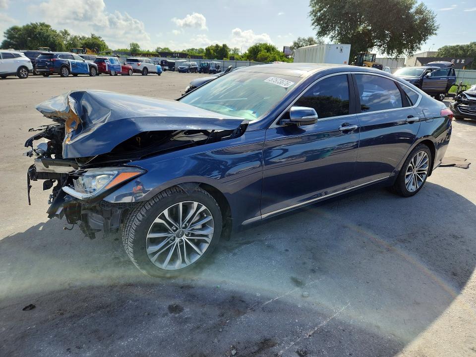 2015 Hyundai Genesis VIN KMHGN4JEXFU073746 COPART salvage auction — FRONT END, Fl - Cert Of Title Slvg Rebuildable, sold $1,850 on 2026-07-09 (photo 1)