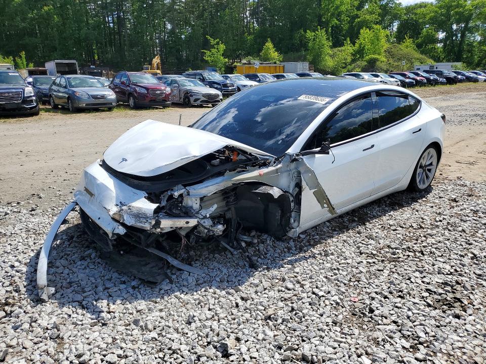 2022 Tesla Model 3 VIN 5YJ3E1EB9NF266852 COPART salvage auction — FRONT END, Ma - Cert Of Title-Salvage, sold $4,000 on 2026-07-17 (photo 1)