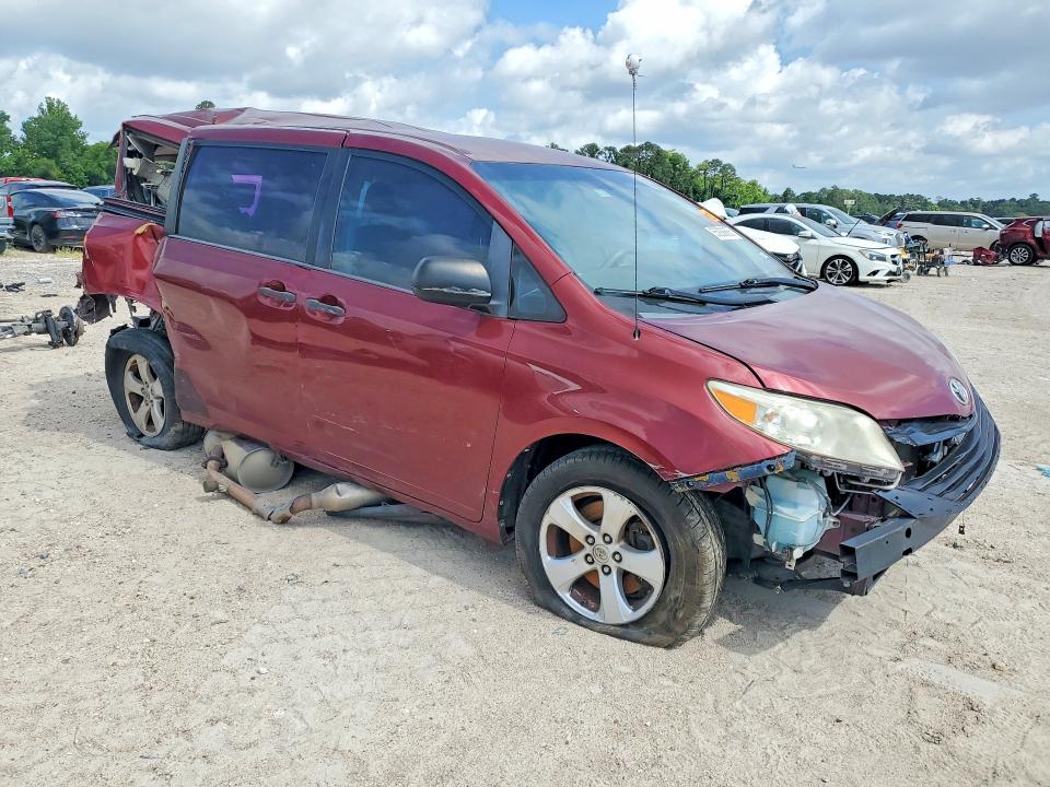2013 Toyota Sienna VIN 5TDZK3DC8DS399766 COPART salvage auction — ALL OVER, TX - SALVAGE VEHICLE TITLE (P), sold $1,200 on 2026-07-14 (photo 4)