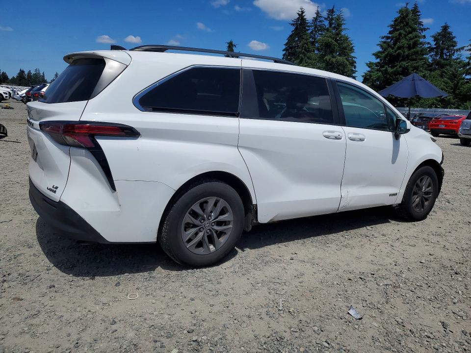 2021 Toyota VIN 5TDKRKEC9MS062433 COPART salvage auction — FRONT END, Wa - Bill Of Sale, sold $8,500 on 2026-07-10 (photo 3)