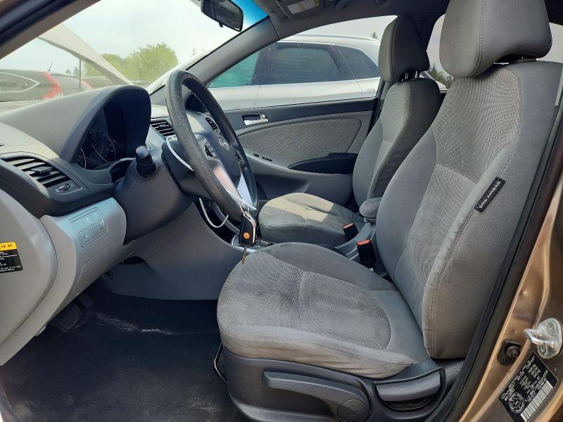 2013 Hyundai Accent VIN KMHCT4AE9DU510394 COPART salvage auction — FRONT END, ON - PERMIT NO BRAND - UNFIT, sold $450 on 2026-07-14 (photo 7)
