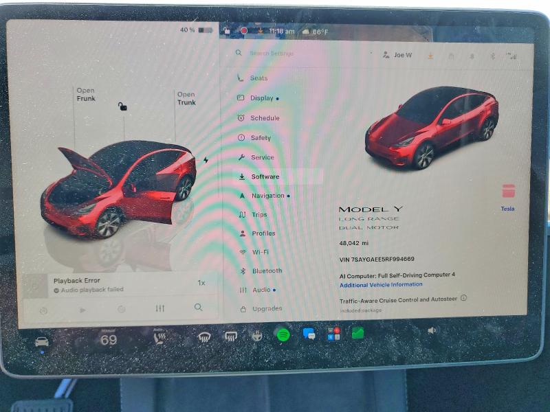 2024 Tesla Model y VIN 7SAYGAEE5RF994669 COPART salvage auction — FRONT END, Ca - Salvage Certificate, sold $13,200 on 2026-07-13 (photo 9)