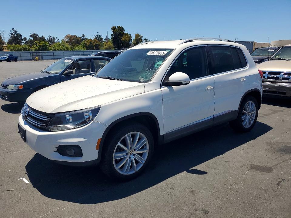 2012 Volkswagen Tiguan VIN WVGAV7AX1CW518397 COPART salvage auction — REAR END, Ca - Salvage Certificate, sold $60 on 2026-07-27 (photo 1)