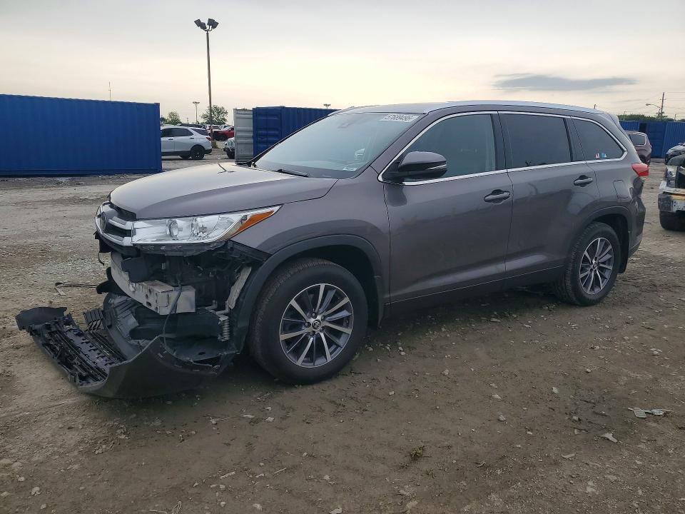 2019 Toyota Highlander VIN 5TDJZRFH5KS942086 COPART salvage auction — FRONT END, In - Cert Of Title-Salvage Title, sold $10,700 on 2026-07-24 (photo 1)