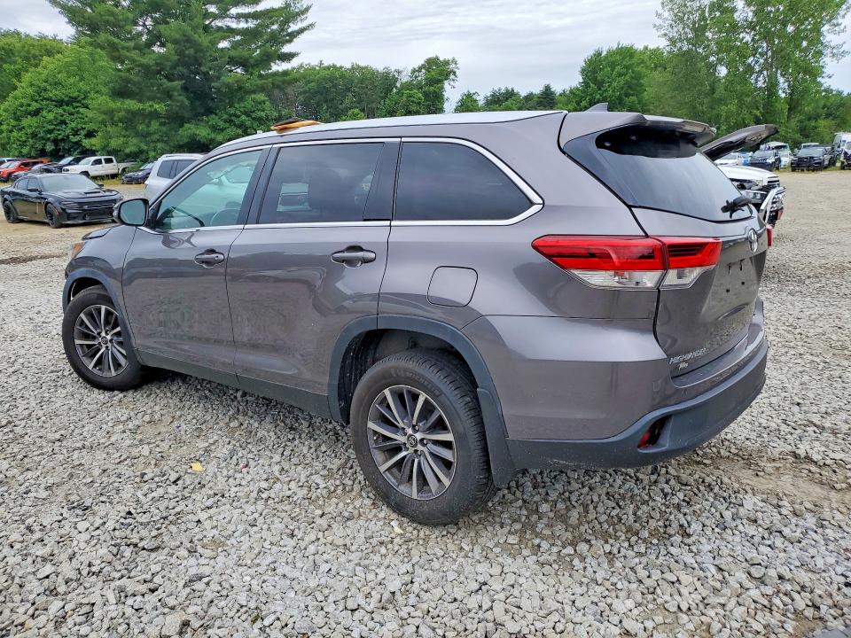 2019 Toyota Highlander VIN 5TDJZRFH1KS700363 COPART salvage auction — FRONT END, MA - CERT OF TITLE-SALVAGE (P), sold $375 on 2026-07-23 (photo 2)