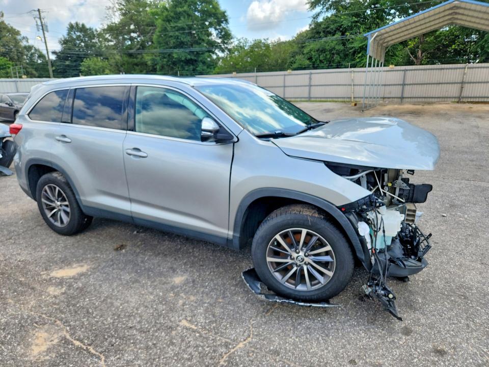 2019 Toyota Highlander VIN 5TDKZRFH4KS552410 COPART salvage auction — FRONT END, Al - Cert Of Title-Salvage Title (P), sold $10,500 on 2026-07-29 (photo 4)