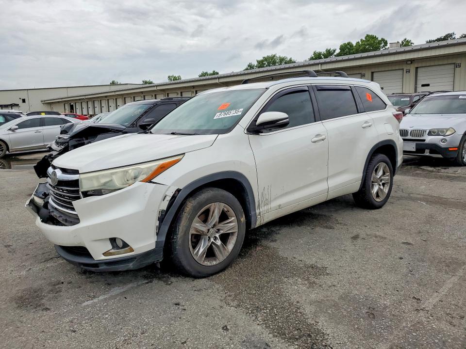 2015 Toyota Highlander VIN 5TDYKRFH7FS069725 COPART salvage auction — FRONT END, KY - CERTIFICATE OF TITLE, sold $3,300 on 2026-07-20 (photo 1)