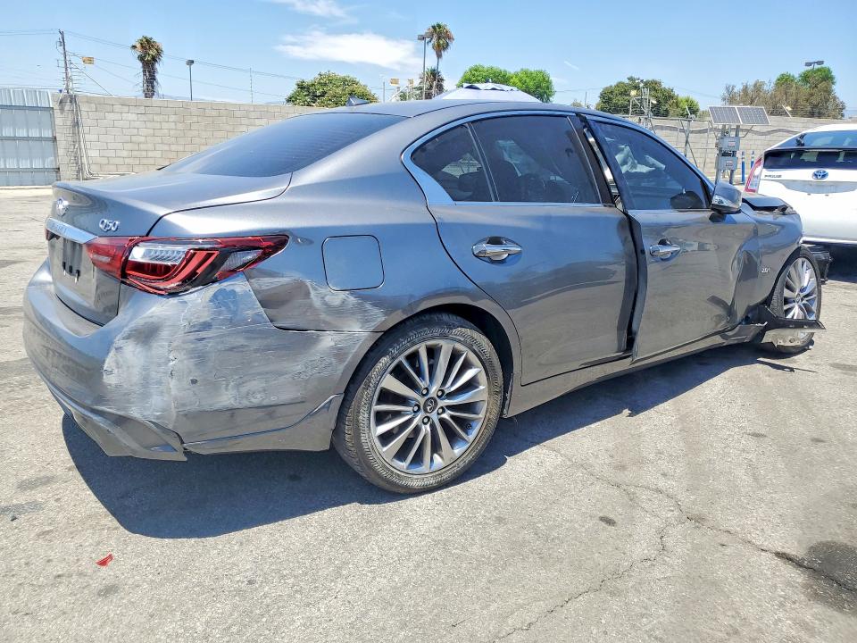 2018 Infiniti Q50 VIN JN1CV7AP8JM240753 COPART salvage auction — FRONT END, Ca - Salvage Certificate, sold $725 on 2026-07-13 (photo 3)