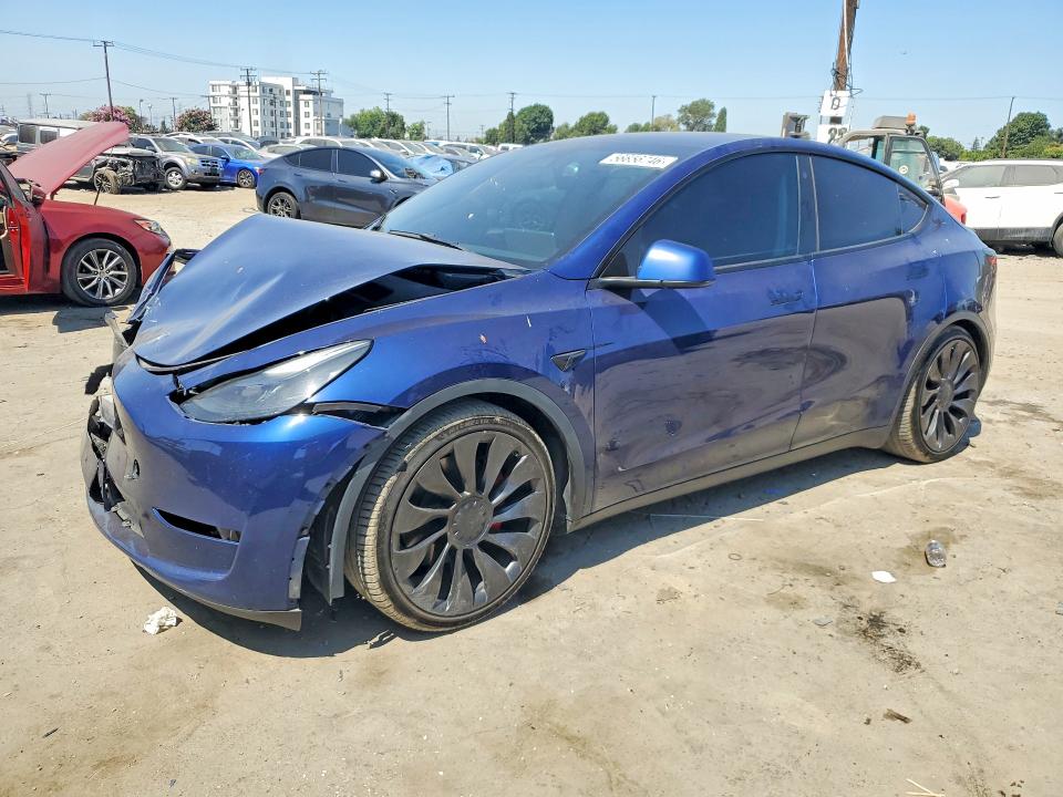 2023 Tesla Model y VIN 7SAYGDEF3PF599185 COPART salvage auction — FRONT END, Ca - Salvage Certificate, sold $7,700 on 2026-07-13 (photo 1)