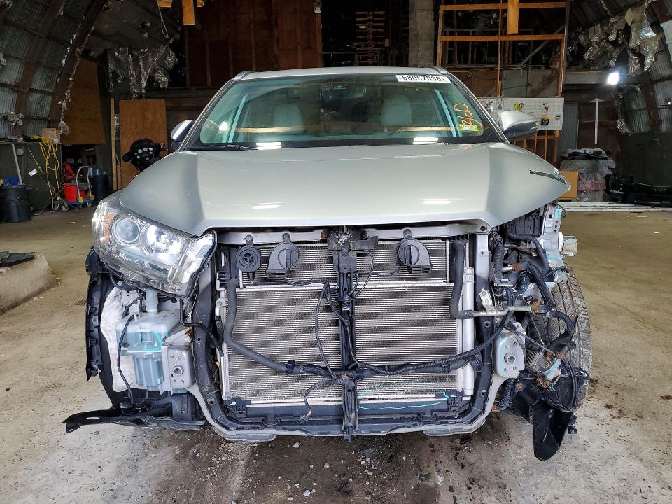 2019 Toyota Highlander VIN 5TDJGRFH0KS059552 COPART salvage auction — FRONT END, Ny - Mv-907A Salvage Certificate, sold $10,700 on 2026-07-06 (photo 5)