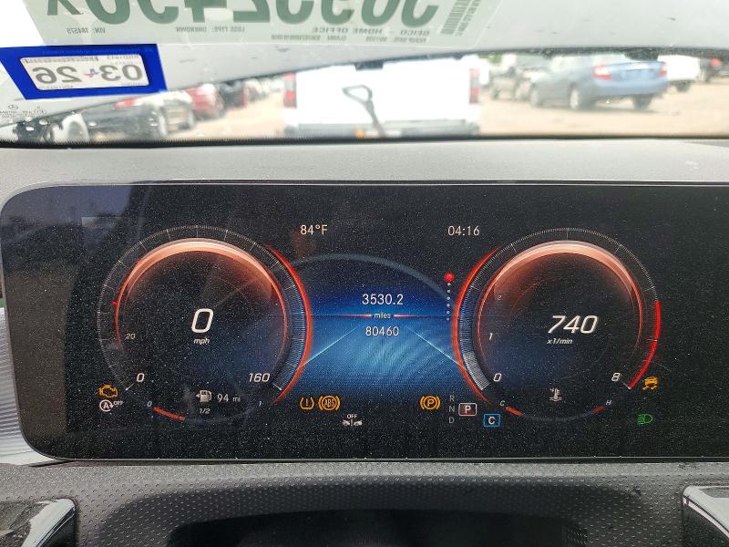 2021 Mercedes-benz Cla-klasse VIN W1K5J4GB3MN184575 COPART salvage auction — FRONT END, Tx - Salvage Vehicle Title, sold $7,100 on 2026-09-22 (photo 9)