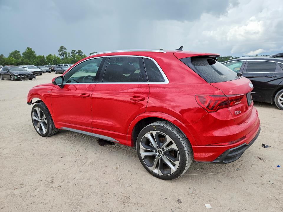 2021 Audi Q3 VIN WA1DECF33M1123775 COPART salvage auction — FRONT END, Tx - Salvage Vehicle Title, sold $8,300 on 2026-07-14 (photo 2)