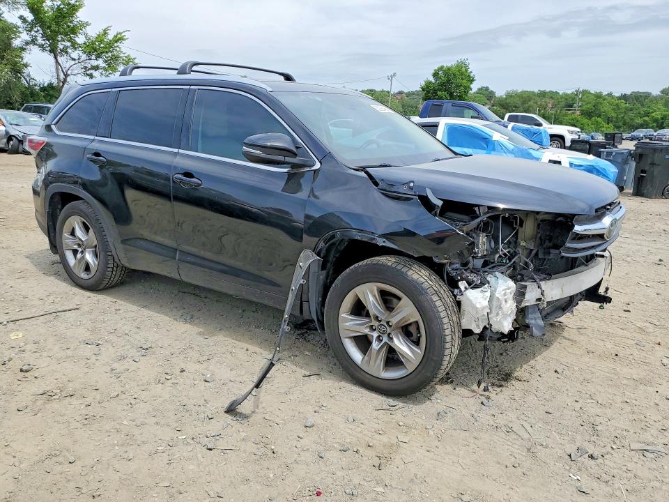 2016 Toyota Highlander VIN 5TDDKRFH3GS292814 COPART salvage auction — FRONT END, Md - Cert Of Salvage > 75% Damage, sold $9,000 on 2026-07-07 (photo 4)