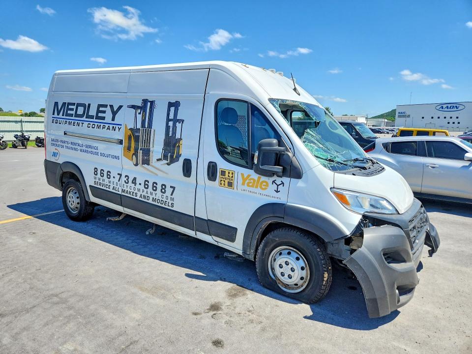 2023 Ram Promaster 2500 VIN 3C6LRVDG0PE598591 COPART salvage auction — FRONT END, Ok - Cert Of Title-Salvage, sold $10,800 on 2026-07-15 (photo 4)