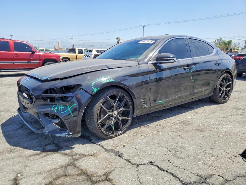 2022 Genesis G70 VIN KMTG34TA7NU092176 COPART salvage auction — FRONT END, Salvage Title, sold $4,300 on 2026-07-16 (photo 1)