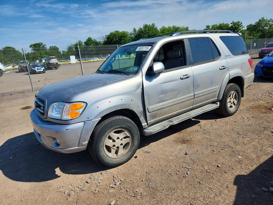 2001 Toyota Sequoia VIN 5TDBT48A21S001590 COPART salvage auction — FRONT END, Pa - Certificate Of Salvage, sold $800 on 2026-07-22 (photo 1)