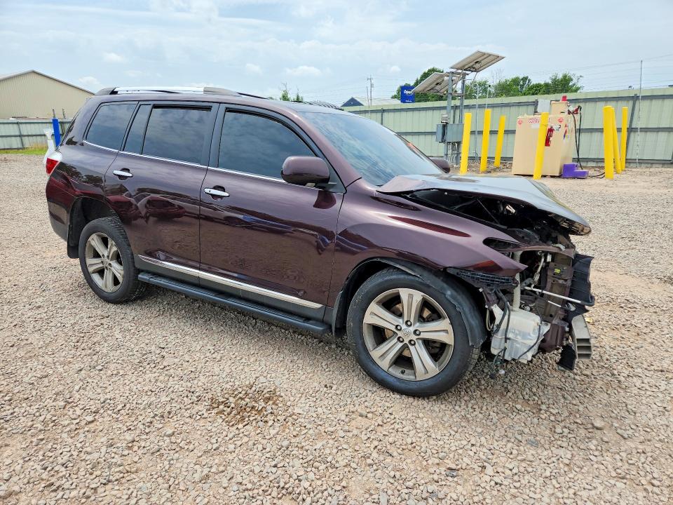 2012 Toyota Highlander VIN 5TDDK3EHXCS133507 COPART salvage auction — FRONT END, Ny - Mv-907A Salvage Certificate, sold $450 on 2026-07-13 (photo 4)