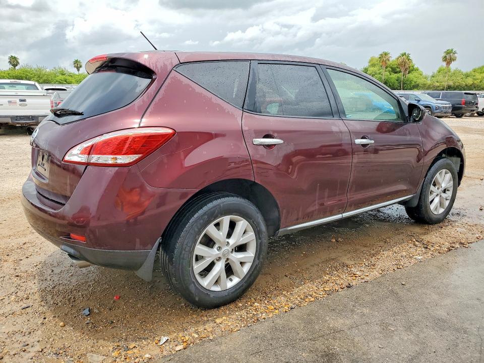 2014 Nissan Murano VIN JN8AZ1MUXEW410598 COPART salvage auction — MINOR DENT/SCRATCHES, TX - CERTIFICATE OF TITLE, sold $425 on 2026-07-27 (photo 3)