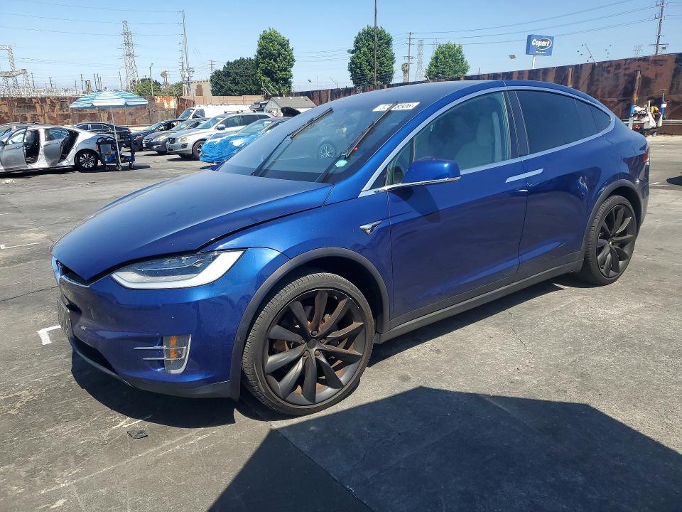 2021 Tesla Model x VIN 5YJXCBE24MF323339 COPART salvage auction — REAR END, Ca - Salvage Certificate, sold $14,400 on 2026-07-15 (photo 1)