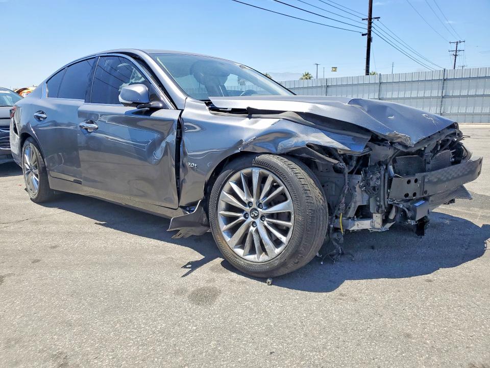 2018 Infiniti Q50 VIN JN1CV7AP8JM240753 COPART salvage auction — FRONT END, Ca - Salvage Certificate, sold $725 on 2026-07-13 (photo 4)