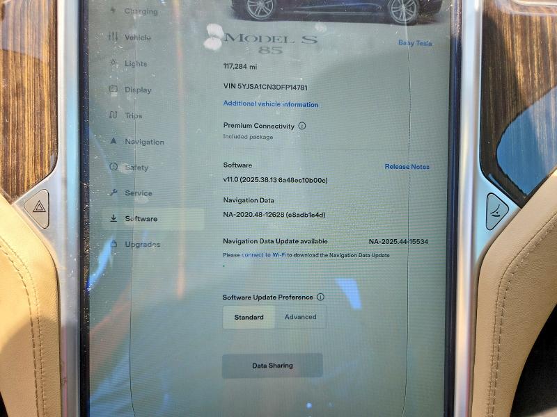 2013 Tesla Model s VIN 5YJSA1CN3DFP14781 COPART salvage auction — REAR END, Co - Dis/Dlr/Exp Only Clean Title, sold $7,700 on 2026-07-16 (photo 9)