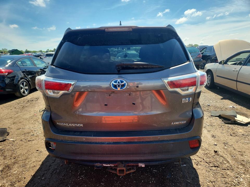 2015 Toyota Highlander VIN 5TDDCRFHXFS008560 COPART salvage auction — ROOF, Il - Salvage Certificate, sold $5,700 on 2026-07-28 (photo 6)