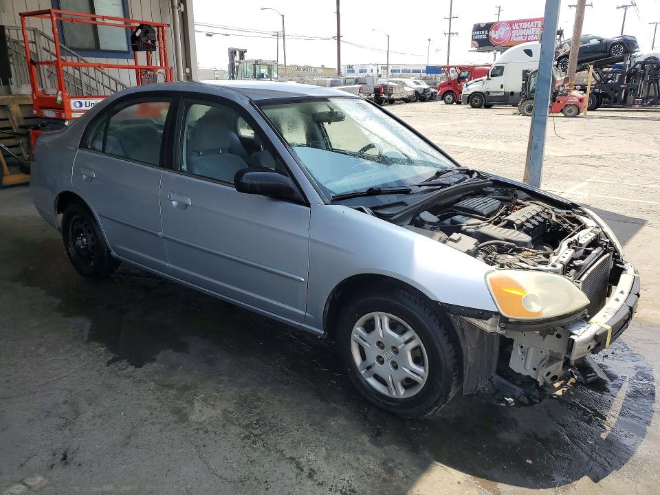 2002 Honda Civic VIN 2HGES16502H527450 COPART salvage auction — FRONT END, Ca - Salvage Certificate, sold $375 on 2026-07-02 (photo 4)