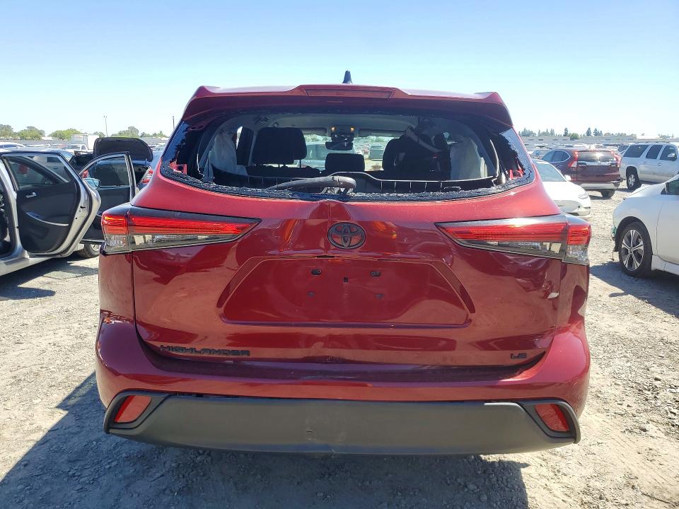 2022 Toyota Highlander VIN 5TDZZRAH4NS556662 COPART salvage auction — SIDE, CA - SALVAGE CERTIFICATE, sold $8,500 on 2026-07-21 (photo 6)