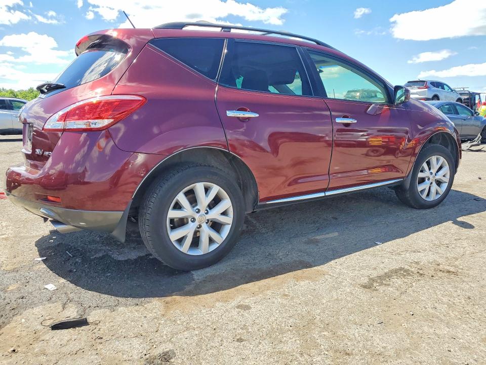 2012 Nissan Murano VIN JN8AZ1MW0CW233316 COPART salvage auction — REAR END, Pa - Certificate Of Salvage, sold $400 on 2026-07-17 (photo 3)