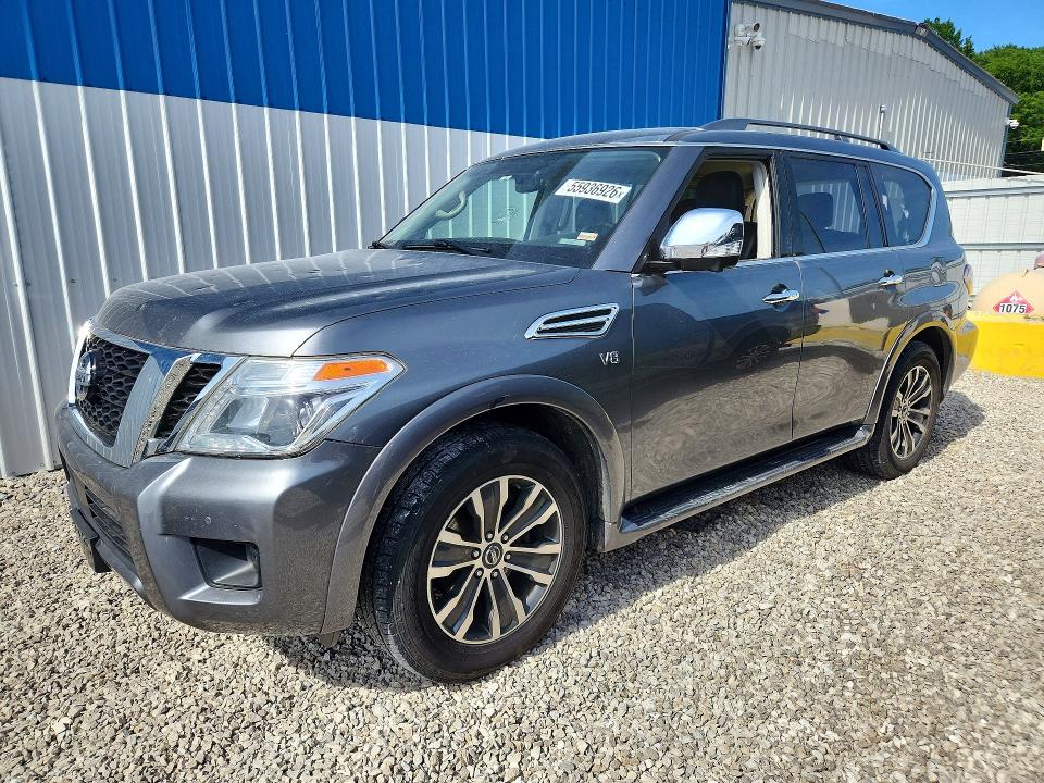 2019 Nissan Armada VIN JN8AY2NC3K9587552 COPART salvage auction — HAIL, Mo - Certificate Of Title, sold $6,900 on 2026-07-06 (photo 1)