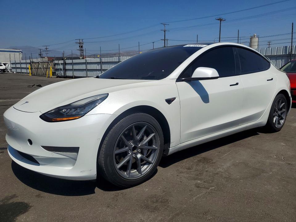 2021 Tesla Model 3 VIN 5YJ3E1EA5MF858819 COPART salvage auction — REAR END, Ca - Salvage Certificate, sold $5,700 on 2026-07-15 (photo 1)