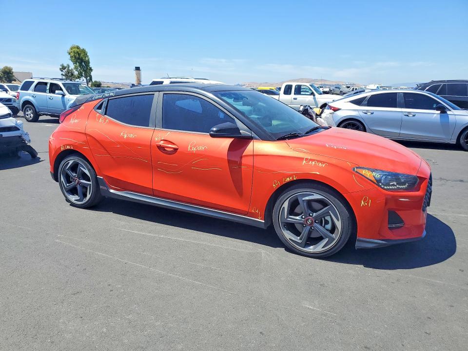 2019 Hyundai Veloster VIN KMHTH6AB4KU014483 COPART salvage auction — VANDALISM, Ca - Salvage Certificate, sold $1,850 on 2026-07-22 (photo 4)