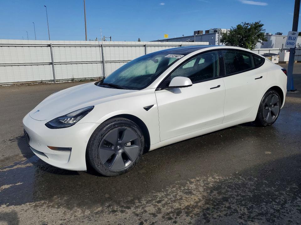 2022 Tesla Model 3 VIN 5YJ3E1EB0NF259546 COPART salvage auction — REAR END, CA - SALVAGE CERTIFICATE, sold $9,200 on 2026-07-13 (photo 1)