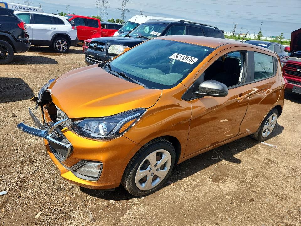 2020 Chevrolet VIN KL8CB6SA0LC465003 COPART salvage auction — FRONT END, Il - Salvage Certificate, sold $250 on 2026-07-30 (photo 1)