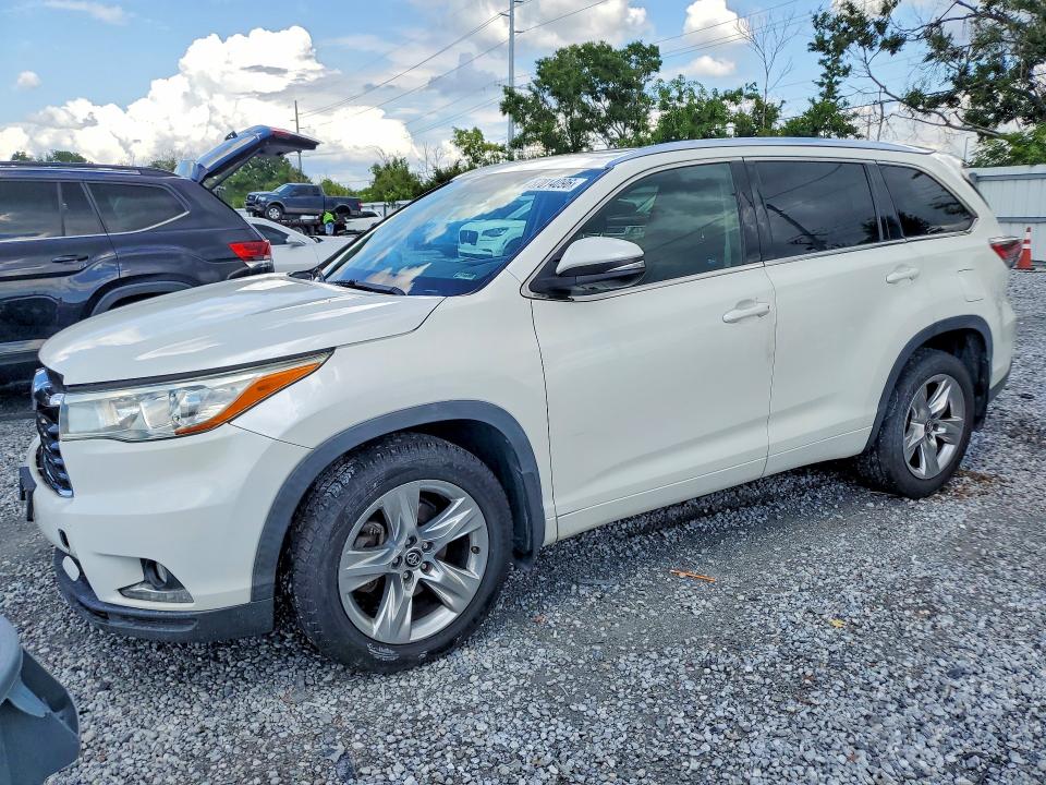 2016 Toyota Highlander VIN 5TDDKRFH1GS308041 COPART salvage auction — FRONT END, Fl - Cert Of Title Slvg Rebuildable, sold $3,750 on 2026-07-24 (photo 1)