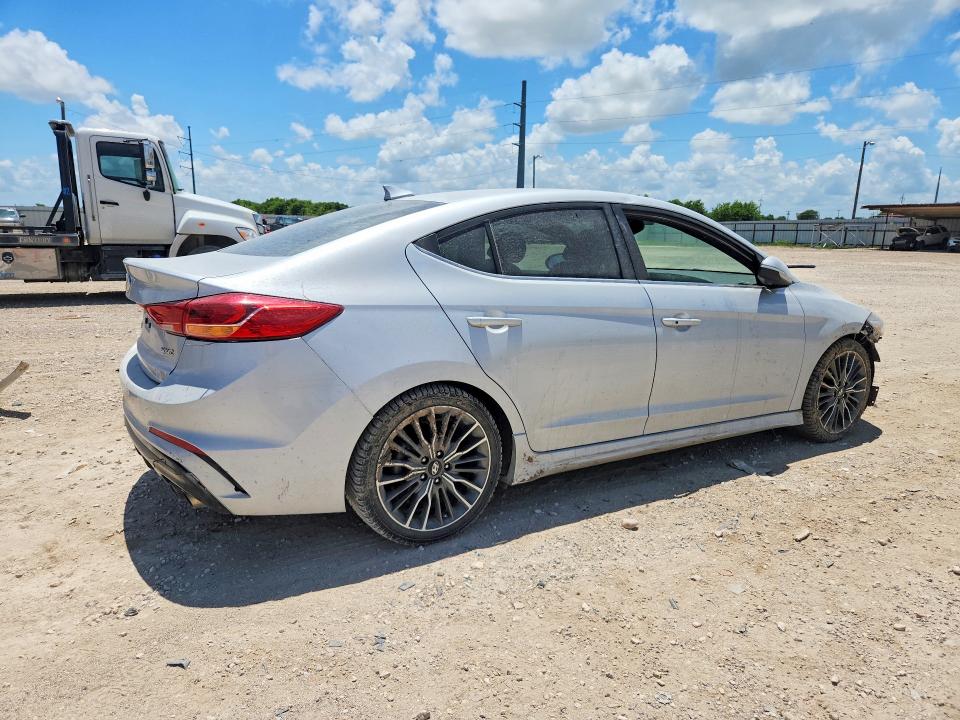 2018 Hyundai Elantra VIN KMHD04LB7JU522927 COPART salvage auction — WATER/FLOOD, Tx - Salvage Title-Flood Damage, sold $60 on 2026-07-29 (photo 3)