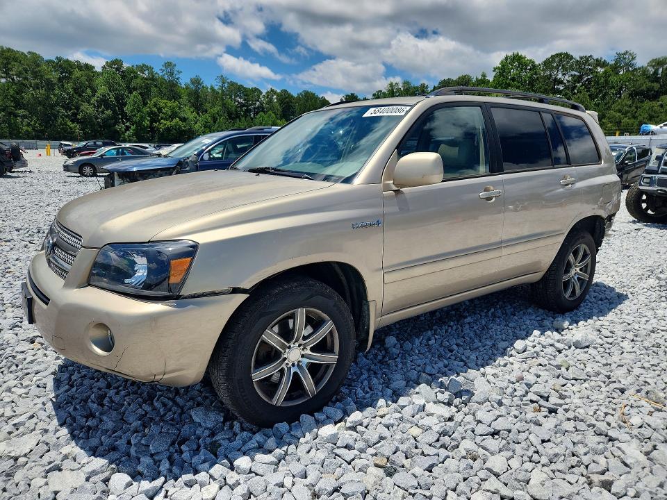 2007 Toyota Highlander hybrid VIN JTEEW21A870044504 COPART salvage auction — FRONT END, GA - CERT OF TITLE-SALVAGE (P), sold $900 on 2026-07-14 (photo 1)