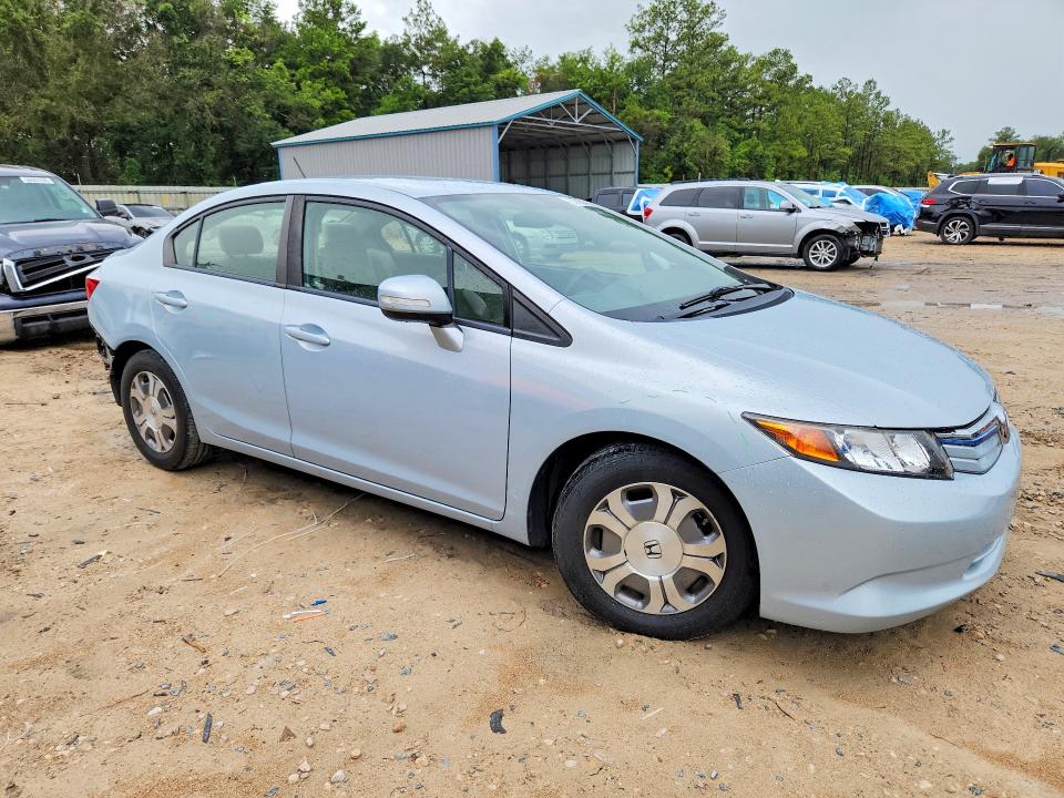 2012 Honda Civic VIN JHMFB4F27CS009127 COPART salvage auction — REAR END, Fl - Cert Of Title Slvg Rebuildable, sold $725 on 2026-07-31 (photo 4)