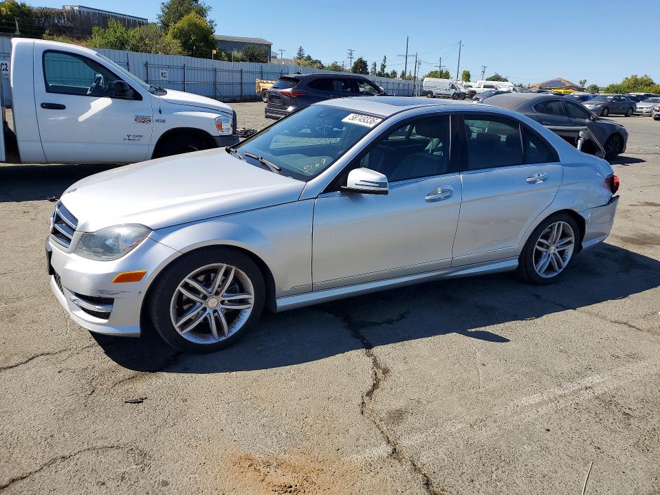 2014 Mercedes-benz C-klasse VIN WDDGF4HB0EA955169 COPART salvage auction — REAR END, CA - SALVAGE CERTIFICATE, sold $800 on 2026-07-31 (photo 1)